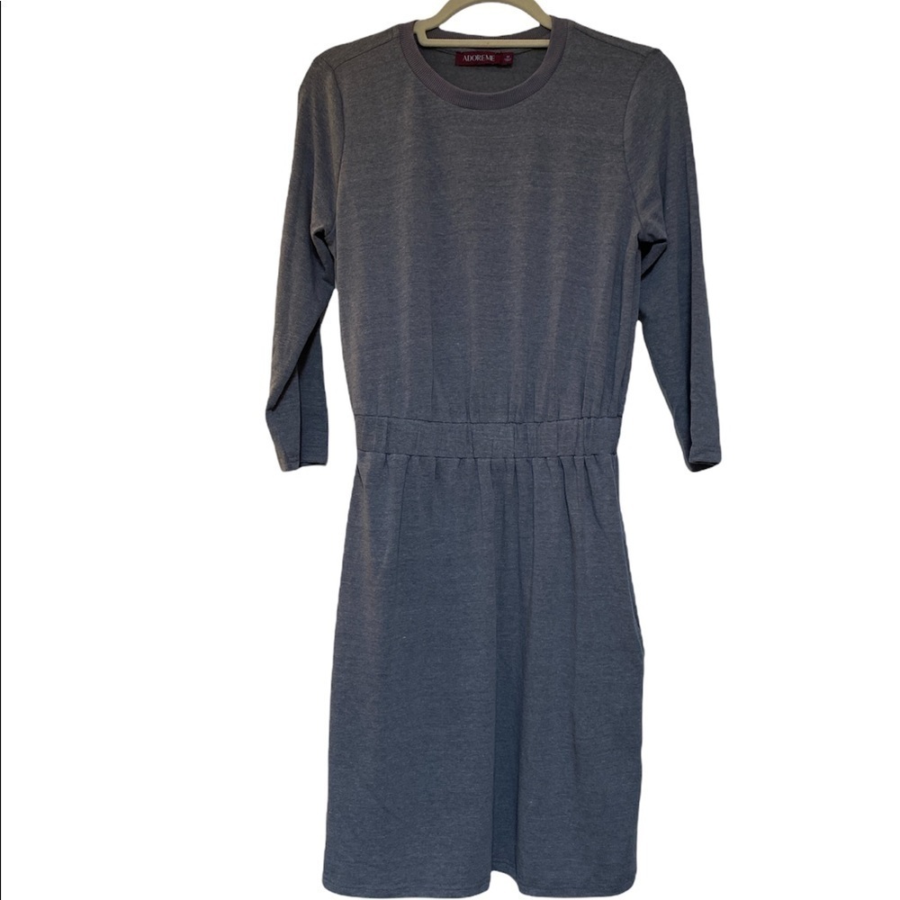 Adore Me dress pullover with fitted waist 3/4” sleeves round neck Size Medium